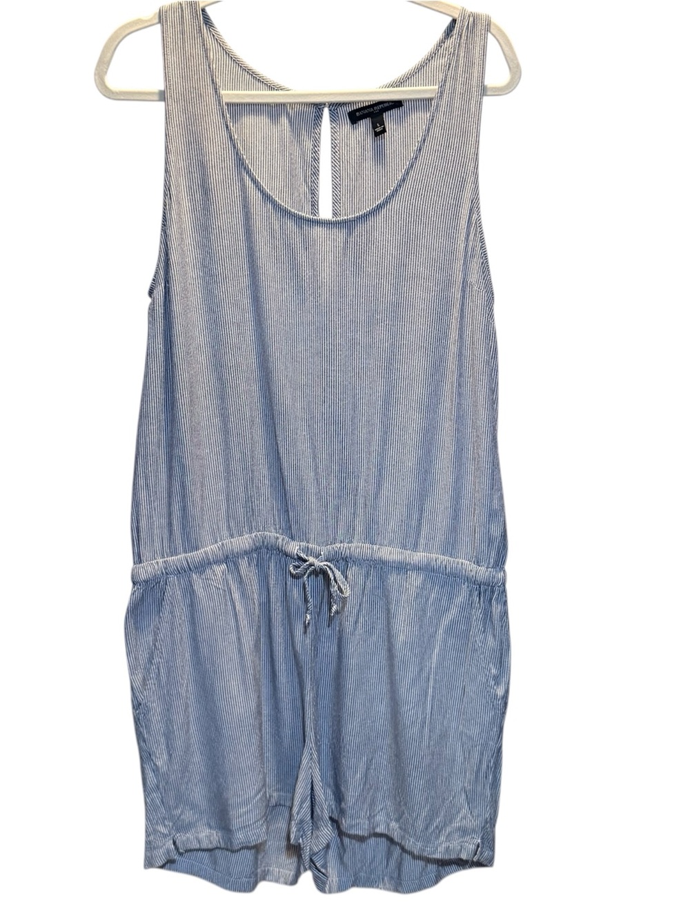 Banana Republic navy and white size large romper
